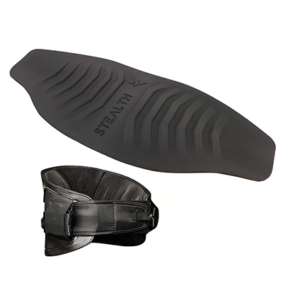 spandex coated eva moulding panel with embossed and debossed logo for AIRUSH AK Harness inner skin