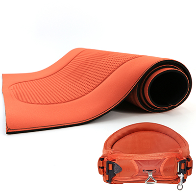 Heat compression molded neoprene panel for manera harnesses inner skin