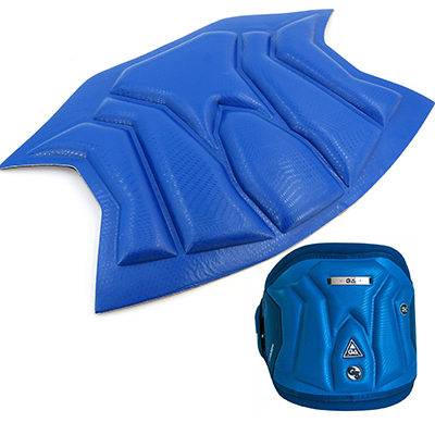 Molded PU EVA foam for GAASTRA windsurf harness front panel in royal blue carbon fiber pattern