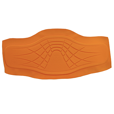 Compression molded white TPE foam for ION harness inner skin with orange lycra fabric
