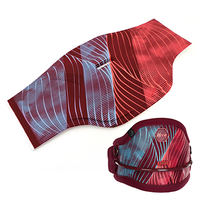 Composite compression molding Front Panel with printing pattern for ION NOVA waist harness in wine red
