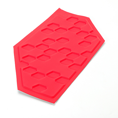 Molded debossed EVA foam article fabric in red color for golf bag hip pads custom designed