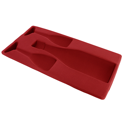 Custom Heat Form molded EVA wine case inlay in red color