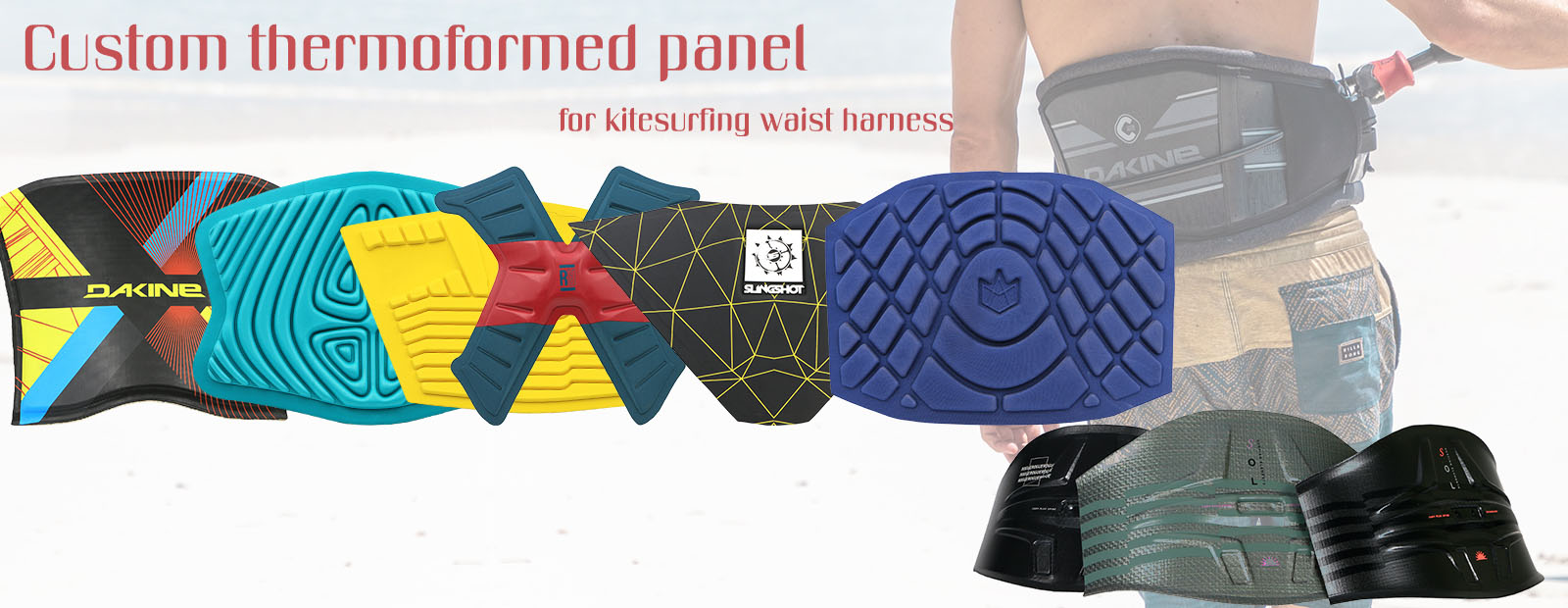 Molded foam panel parts for kitesurfing harness