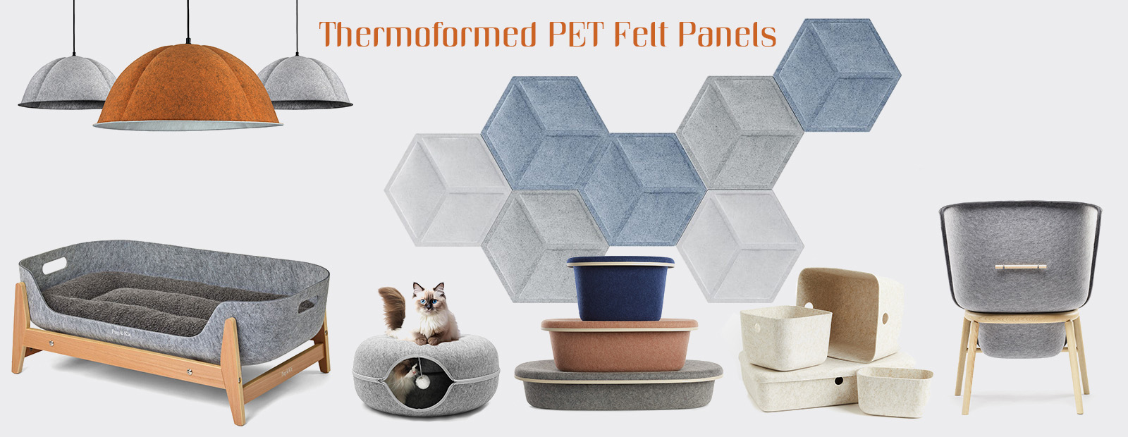 Thermoformed PET Felt panels drawers trays cases sleeves